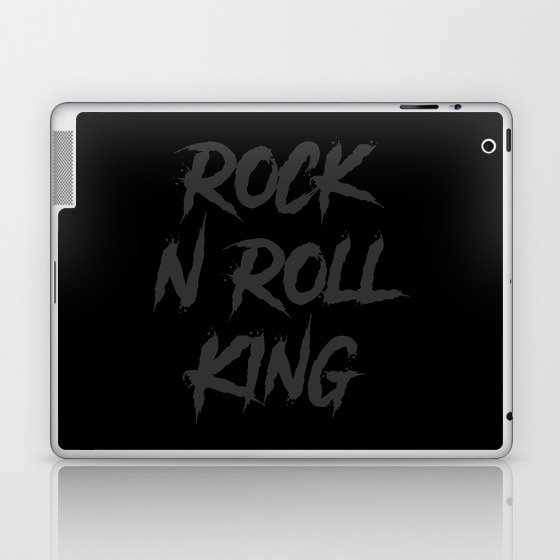 Rock and Roll King Typography Black Laptop & iPad Skin