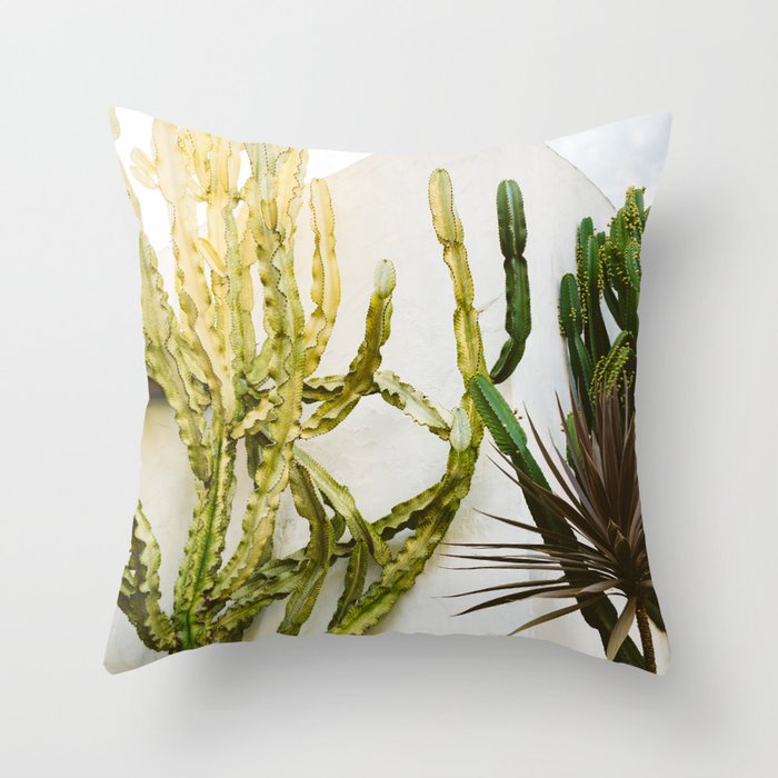 California Cactus Garden Throw Pillow
