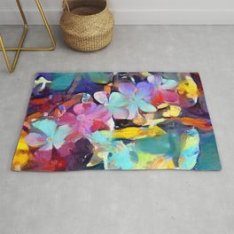 Colourful kerbside floqwers Rug