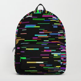 Rainbow bars zooming across black space horizon Backpack | Physics, Programming, Horizontal, Outerspace, Astronomy, Bars, Computerart, Multicolor, Technology, Rainbow 