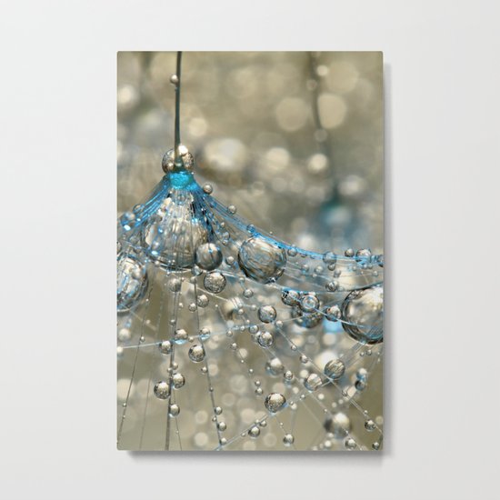 Cyan & Gold Metal Print