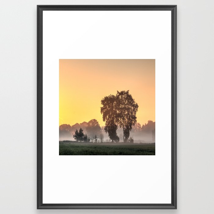 Sunrise in The Börnste Hamlet, Kirchspiel, Dülmen, North Rhine-Westphalia, Germany Framed Art Print