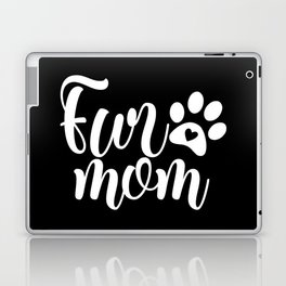 Fur Mom Cute Pet Paw Script Slogan Laptop Skin