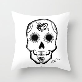 Valdemar the Vampire Sugar Skull - Quirky Throw Pillow