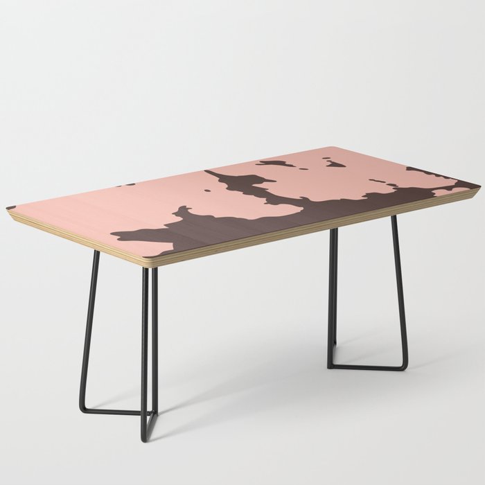 70s Howdy Cowhide in Pink and Brown Coffee Table