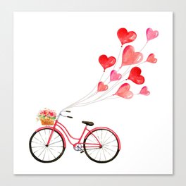 Love on a bicycle Canvas Print