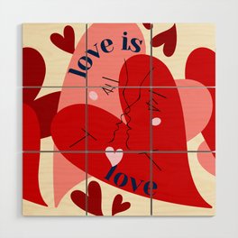 Love is Love - 2/3 Original Red Wood Wall Art