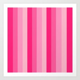 Pink Glam Stripes Art Print