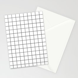 Minimal Grid - Black Lines on White Stationery Card
