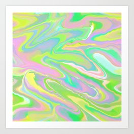 Neon Marble - Bright, Rainbow, Unicorn, Iridescent Art Print