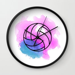 Volleyball Watercolor Wall Clock