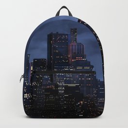 Night city panorama Backpack | Graphicdesign, Clouds, 3D, Skyscraper, Metropolis, Twilight, Panorama, Dusk, Construction, Skyline 