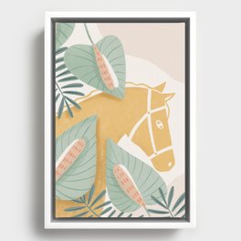 Palomino and Plants Framed Canvas