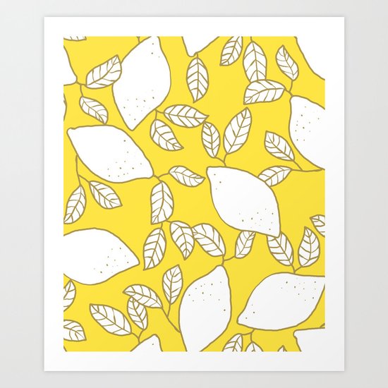 Lemons - yellow Art Print