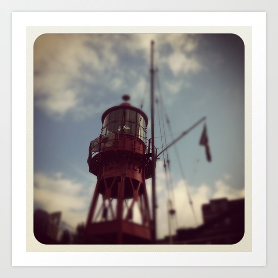 RED LIGHT TOWER Art Print