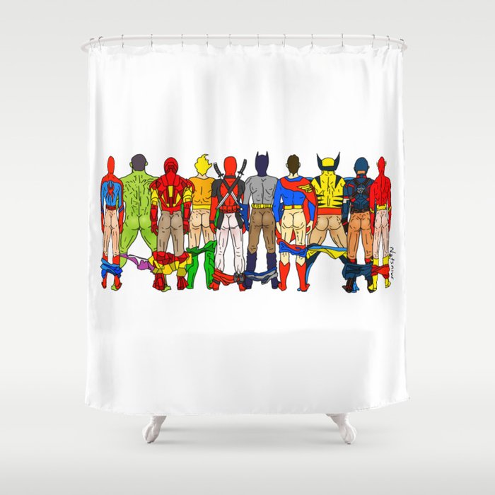 Superhero Butts Shower Curtain