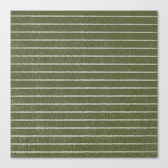Classic Stripe (Moss Green) Canvas Print