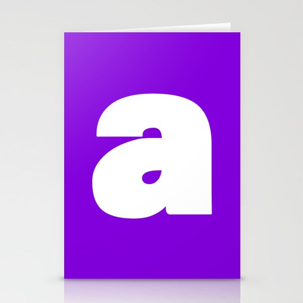 a (White & Violet Letter) Stationery Cards