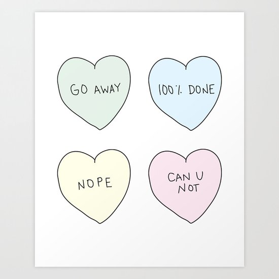 Sassy Hearts Art Print
