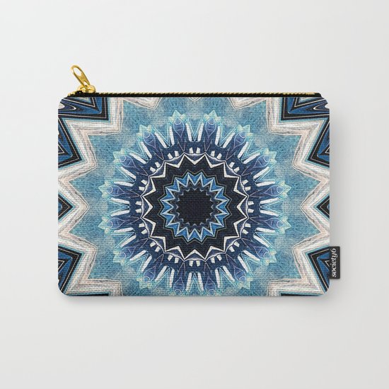 Pointed Blue Mandala Carry-All Pouch