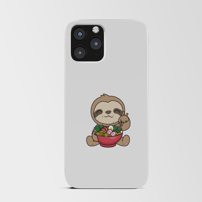 Sloth Eat Ramen Cute Kawaii Noodle Sloth iPhone Card Case