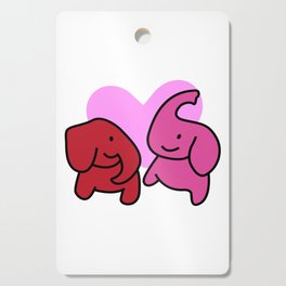 Elephants In Love – Two Cute Elephants With Heart  Cutting Board