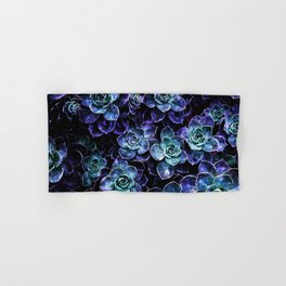 Succulents Purple Teal Mint Sparkle Hand & Bath Towel