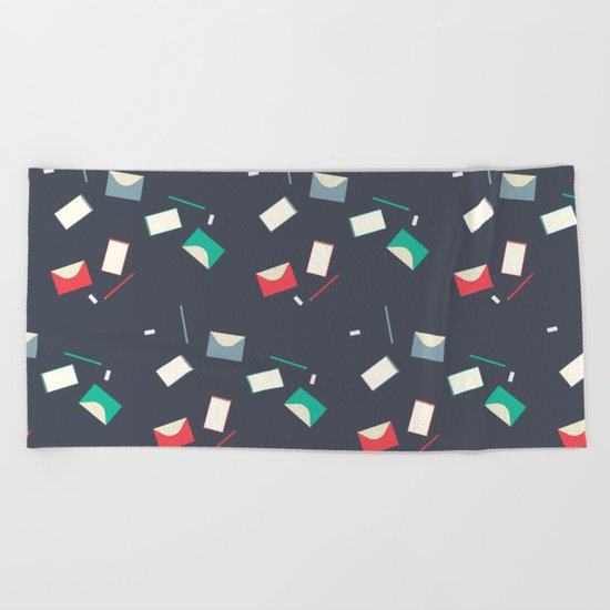 Stationery pattern Beach Towel