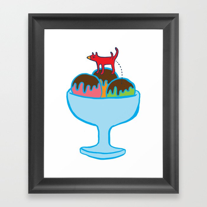 Ice-cream dog Framed Art Print