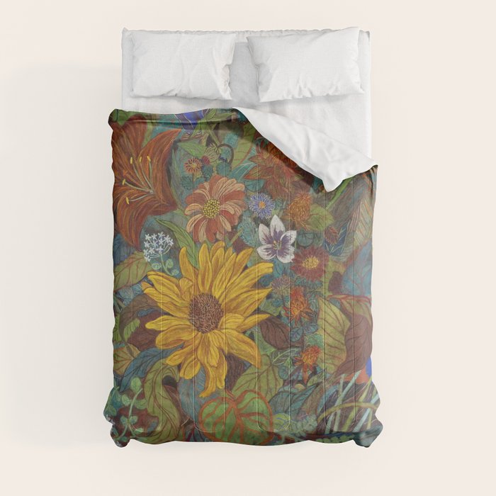 flower 2【Japanese painting】 Comforter by merry Society6