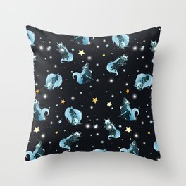Cosmic Wolf Throw Pillow