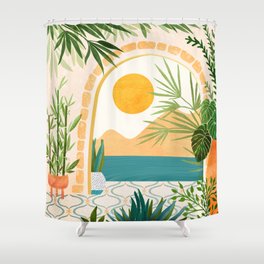 Villa View Tropical Landscape / Villa Series Shower Curtain