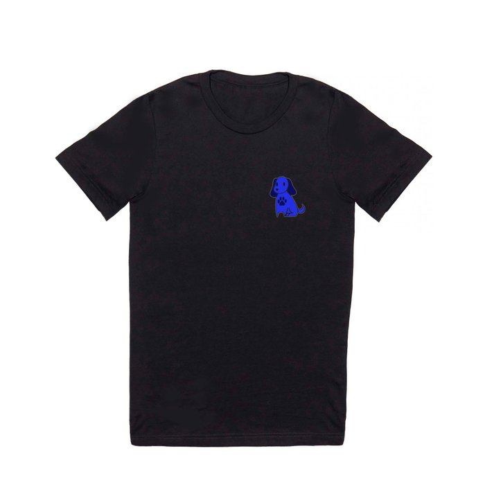 The Blue Dog With Paw Print T Shirt