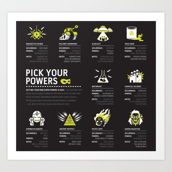 Pick Your Powers Art Print
