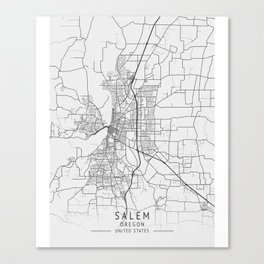 Salem Oregon city map Canvas Print