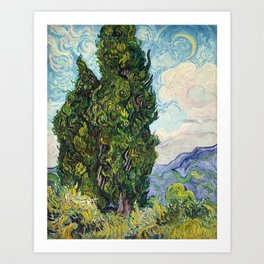 Cypresses by Vincent Van Gogh Art Print