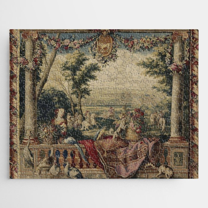 Antique 17th Century 'July' Louis XIV French Chateau Tapestry Jigsaw Puzzle