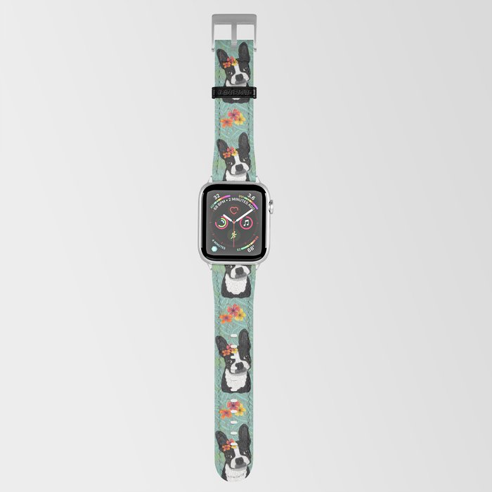 Tropical Boston Terrier Girl Apple Watch Band