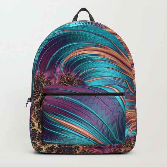 BLUE FEATHERS FRACTAL Backpack