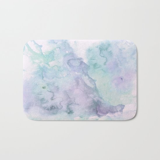 Pastel modern purple lavender hand painted watercolor wash Bath Mat