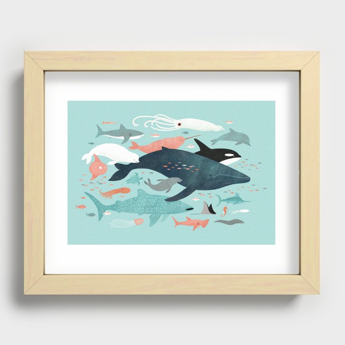 Under the Sea Menagerie Recessed Framed Print