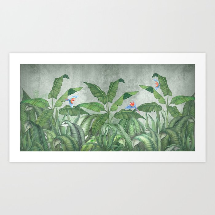 Tropical Jungle Rainforest Parrot  Art Print