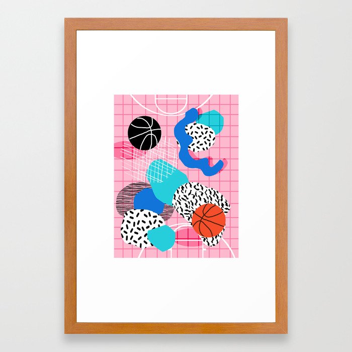 Hot Hand Memphis Retro Throwback Neon Grid Pattern Minimal