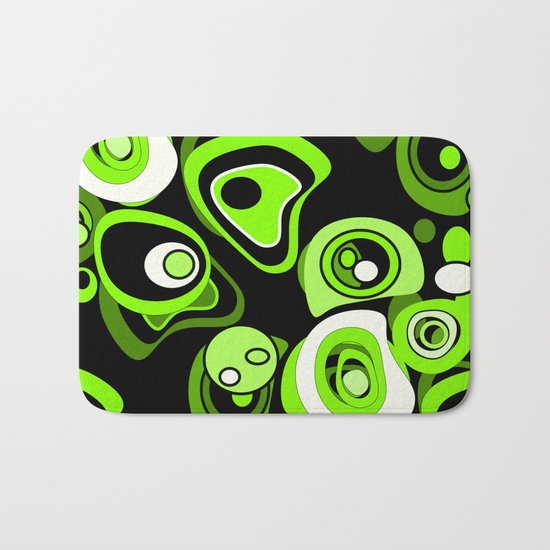 Abstract pattern black and green background . Bath Mat