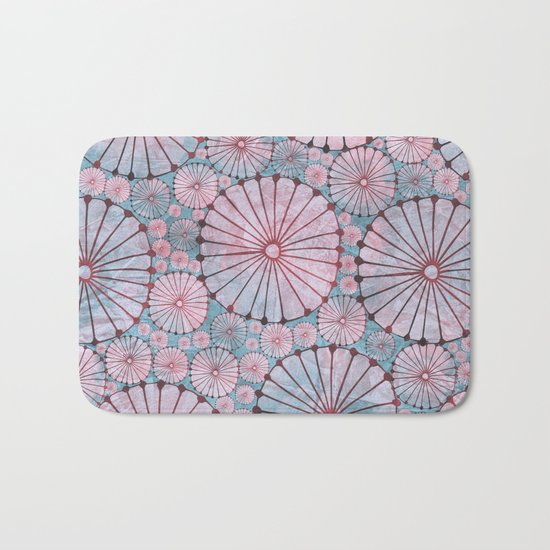 Abstract Floral Circles 3 Bath Mat