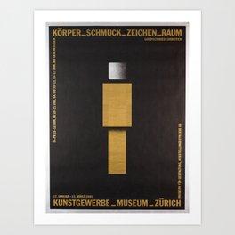 Plakat korper schmuck zeichen raum kgm Art Print | Zurich, Advertisement, Vintage, Raum, Zeichen, Commercial, 1981, Switzerland, Ad, Typography 