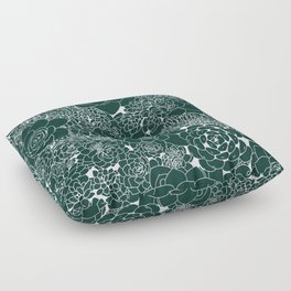 Succulent Line Drawing- Sansevieria Green Floor Pillow