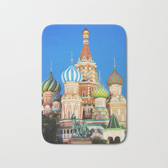 Colorful Moscow church Bath Mat