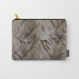 Fur Texture Long Beige and Brown Hair Graphic Art Soft Texture Carry-All Pouch