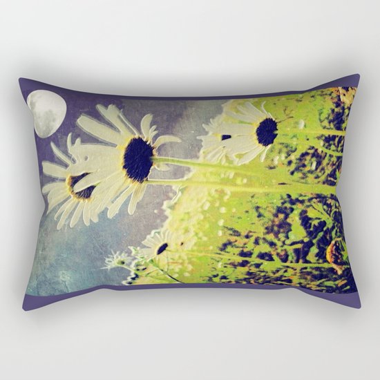 As the Daisies Greet the Evening Sky Rectangular Pillow